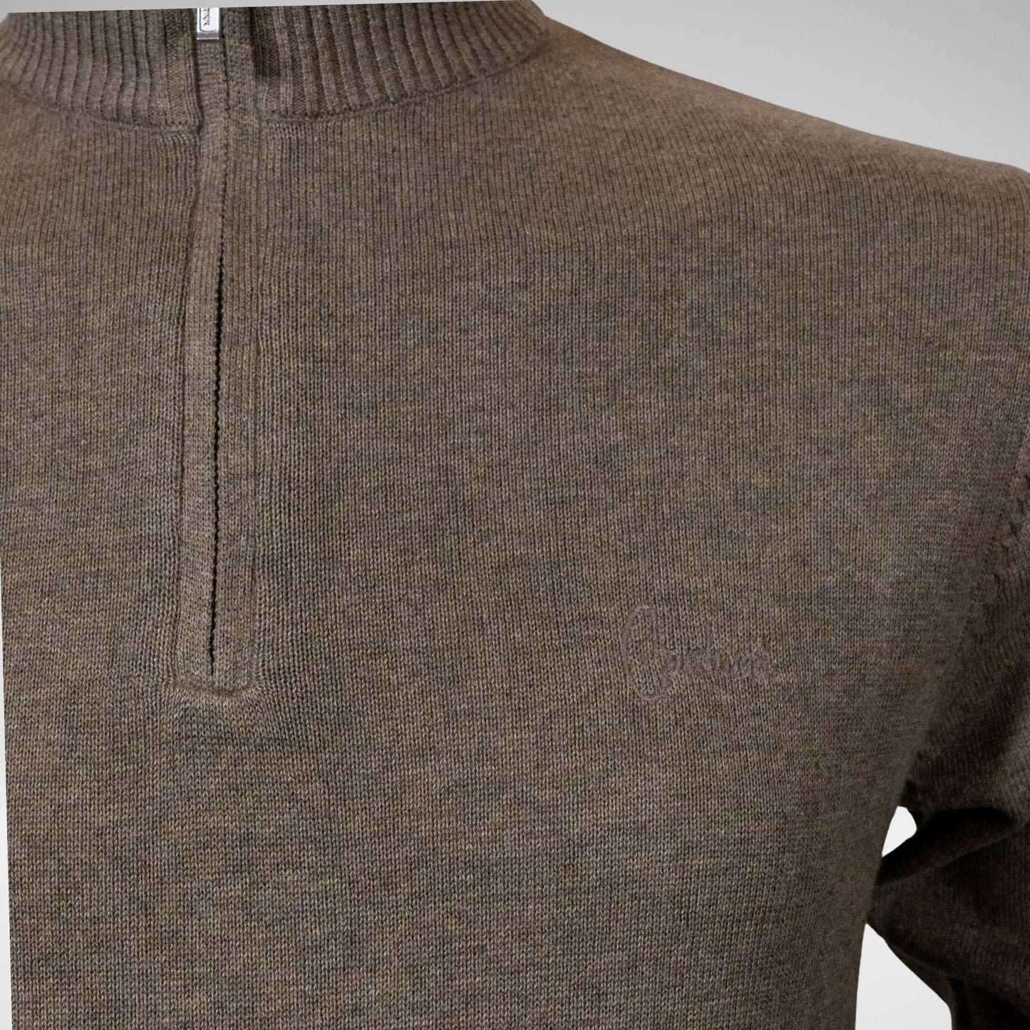 Carducci Bari Zip Quater Zip Jersey Chocolate