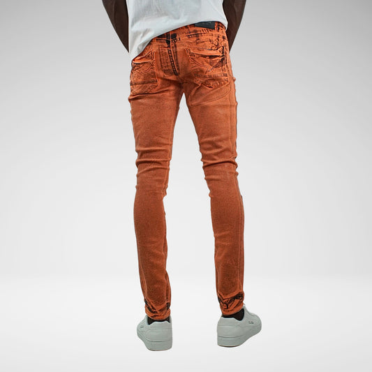 CUTTY PAXTON COATED DENIM JEANS|ORANGE