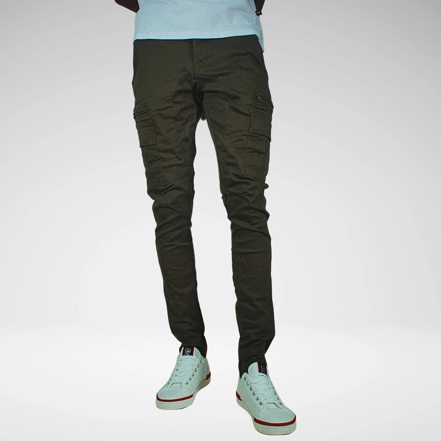 Gasoline Cotton Cargo Jeans | Olive