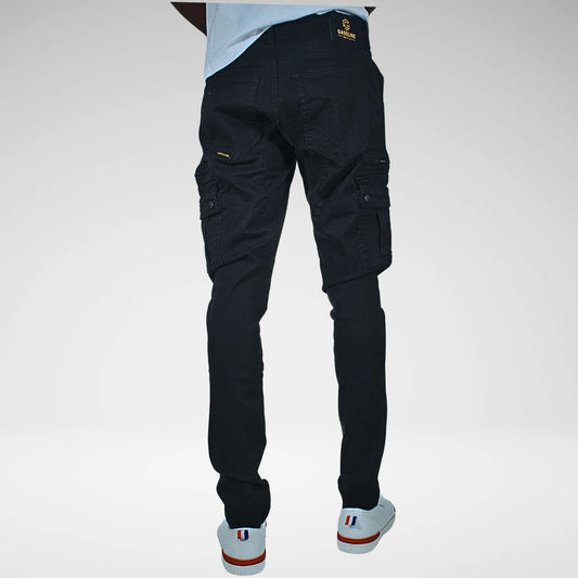 Gasoline Cotton Cargo Jeans | Black
