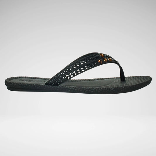 Grendha Elegant Rast Slipper | Black