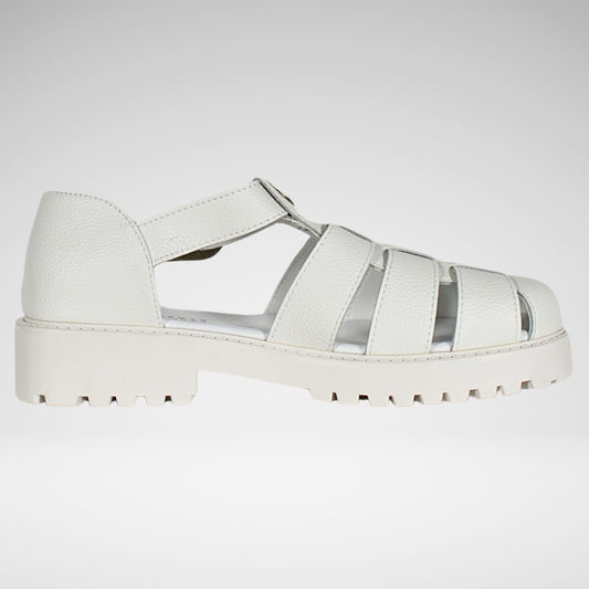 Jonathan D Sammy Fisherman Buckle Sandal | White