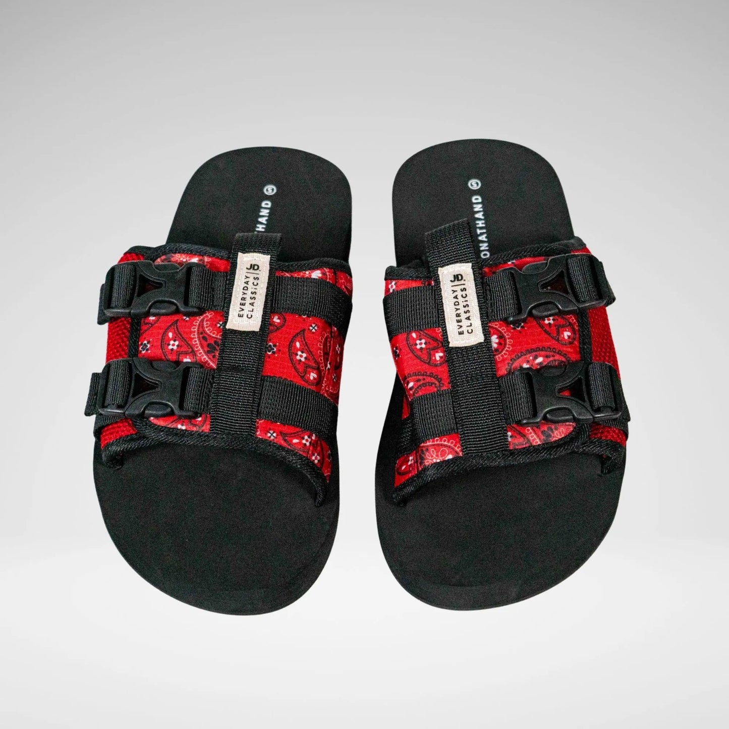 JONATHAN D MS6772 Jjack Buckle Sandal Blk/Red