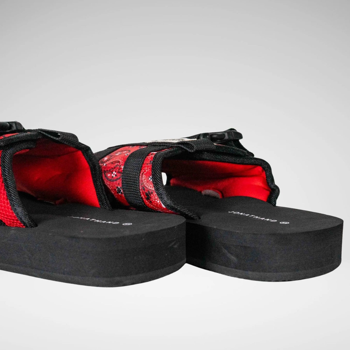 JONATHAN D MS6772 Jjack Buckle Sandal Blk/Red