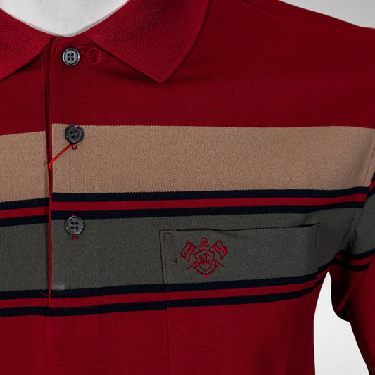 KG MTS2806 STRIPED LS GOLFER RED