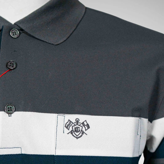 KG MTS2809 STRIPED LS GOLFER CHARCOAL