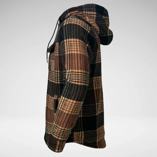 Kstar7 Cor 1166 Check Fleece Jacket Black Brown