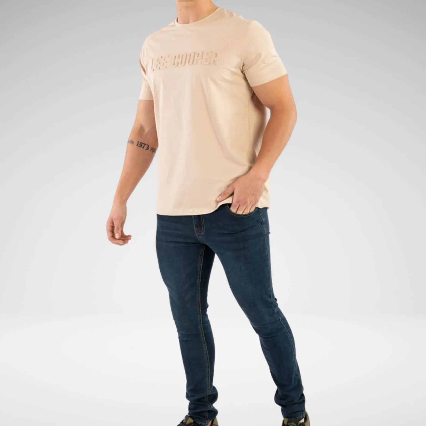 LEE COOPER - ARLO - MENS REGULA FIT T SHIRT - MTS2872 - STONE - R247.99
