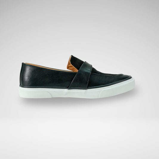 MAZERATA M6835 TINO2 FAUX NUBUCK SUEDE LOAFER BLACK