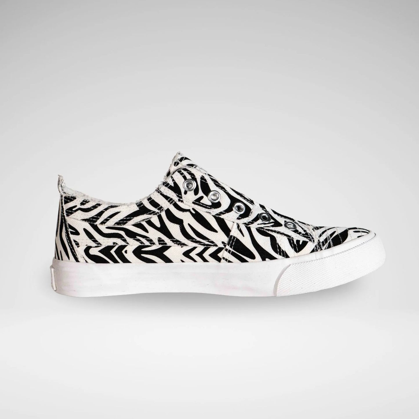 MISS BLACK LC41564001 Shore - 1 Canvas Zebra Blk/Wht 3 White