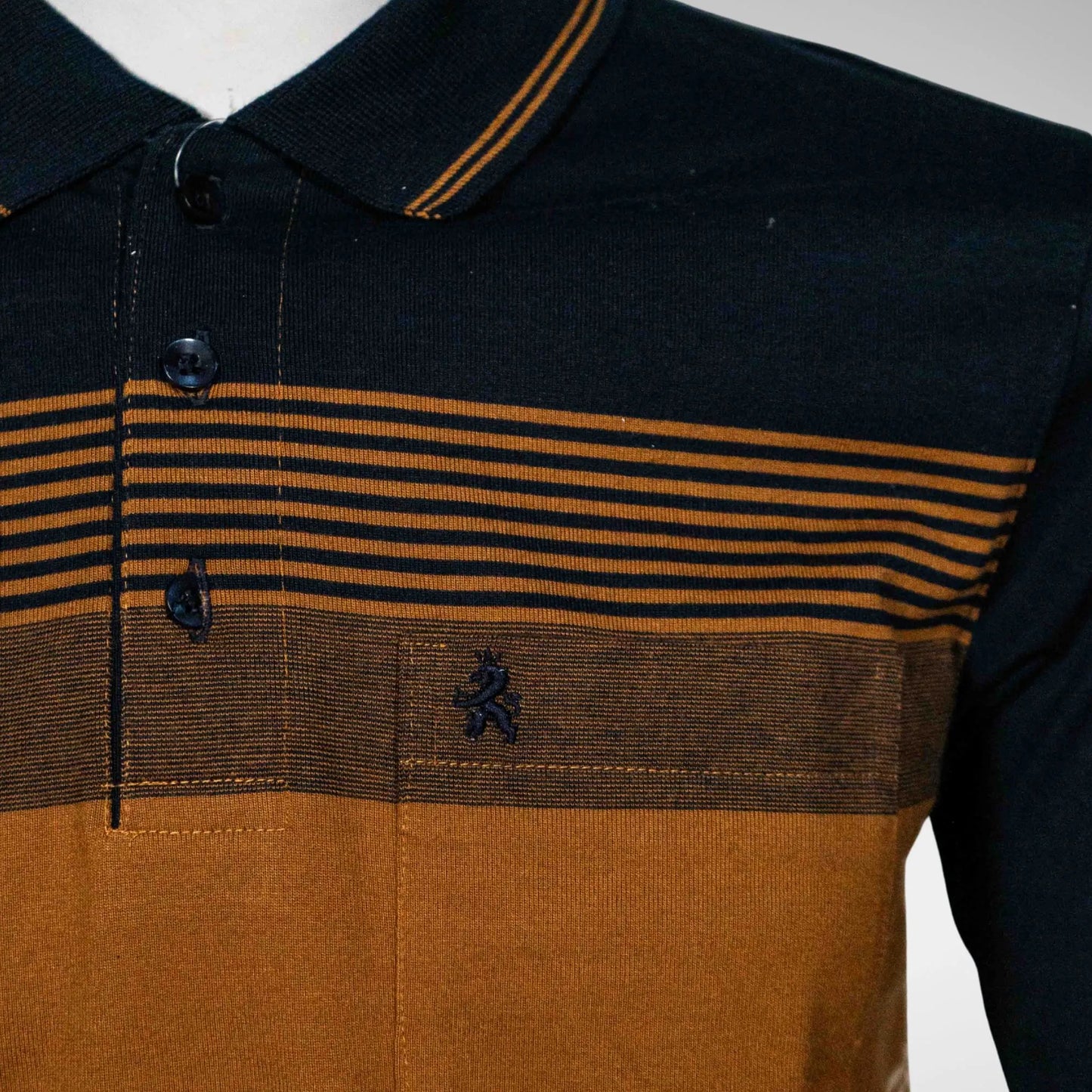 MONATIC MTS2810 STRIPED LS GOLFER BLACK