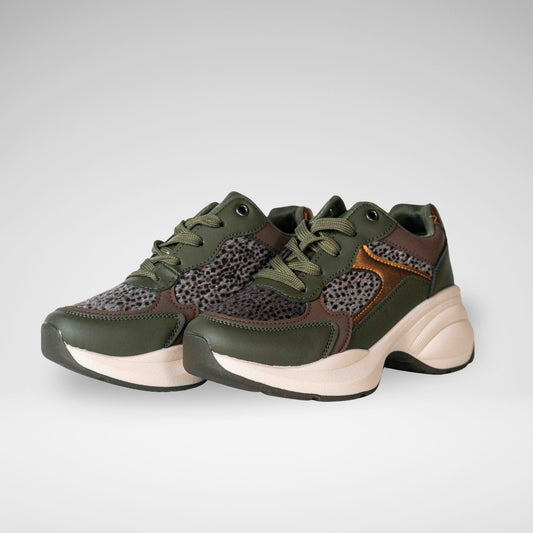 PIERRE CARDIN - CARINA 1 LEOPARD SNEAKER - LC6010 - OLIVE