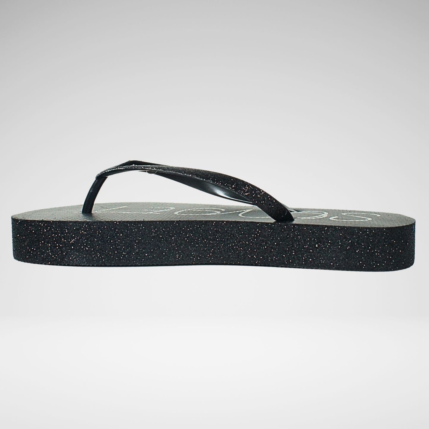 Soviet Glitter Platform Thong | Black