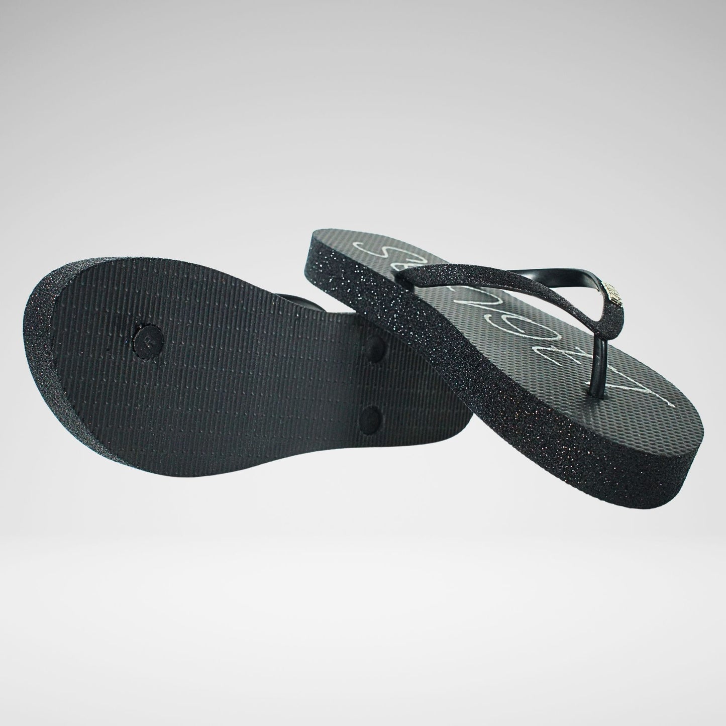 Soviet Glitter Platform Thong | Black