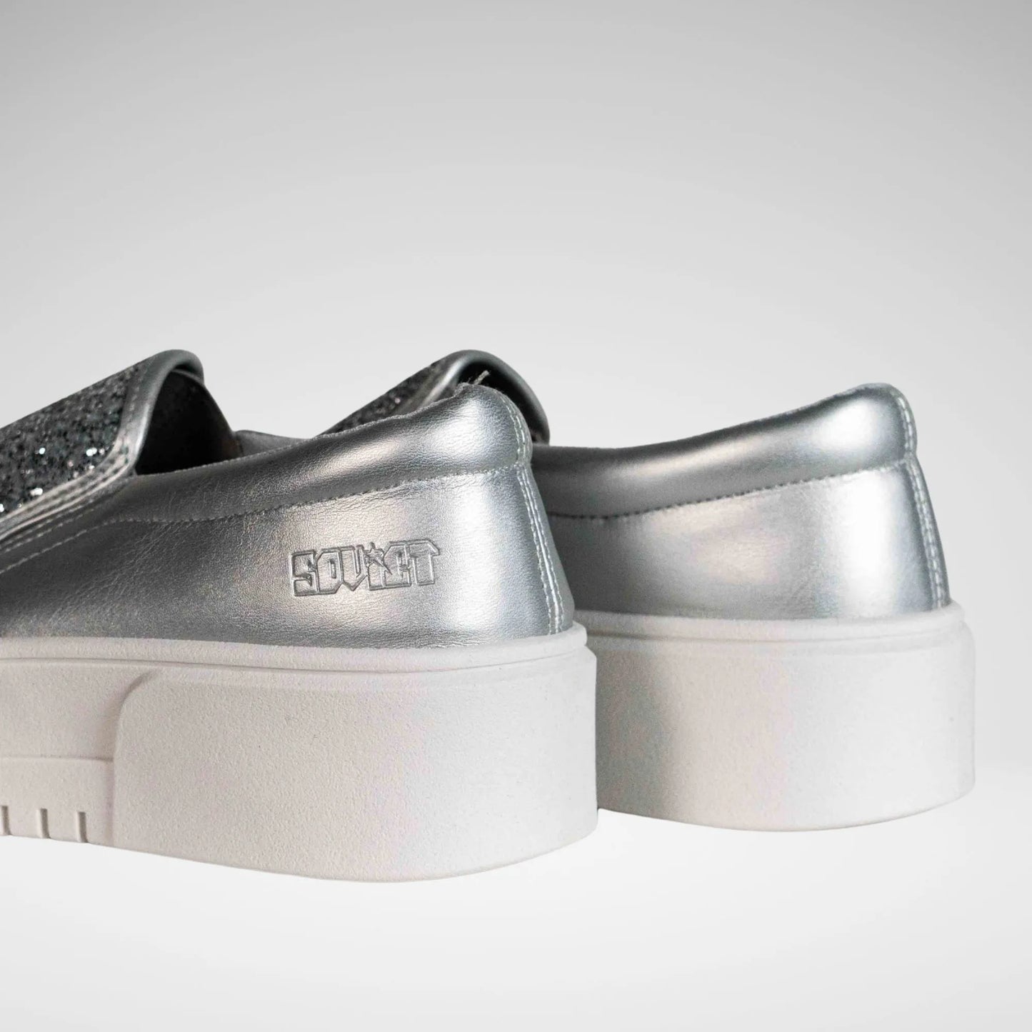 SOVIET LC6008 S - 116 - 1 L Ginger Metallic/Glitter Platform Sneaker Silver
