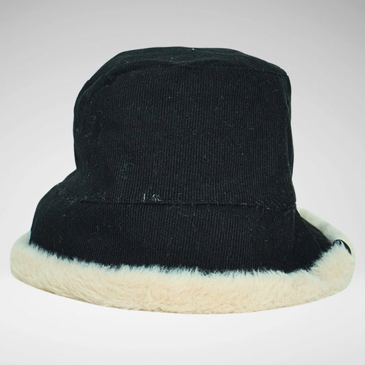 Soviet REVISIBLE CORDUROY/FUR BUCKET HAT BLACK