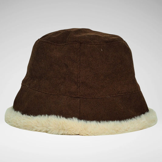 Soviet REVISIBLE CORDUROY/FUR BUCKET HAT CHOCOLATE