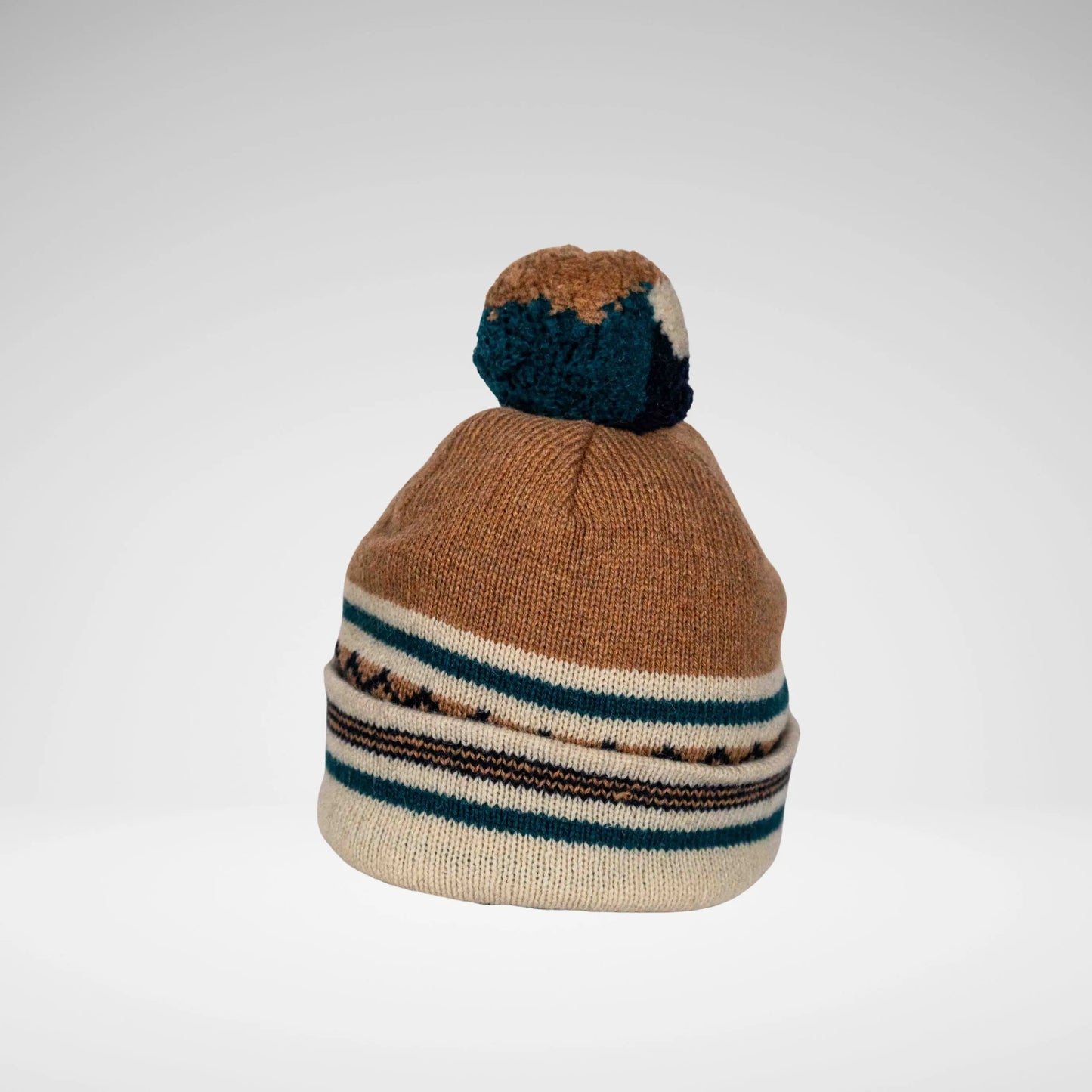 STRACHEN MH3001 Zig Zag Beanie Camel/Green
