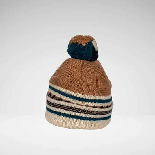 STRACHEN MH3001 Zig Zag Beanie Camel/Green