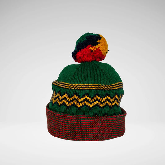 STRACHEN MH3001 Zig Zag Beanie Green/Red