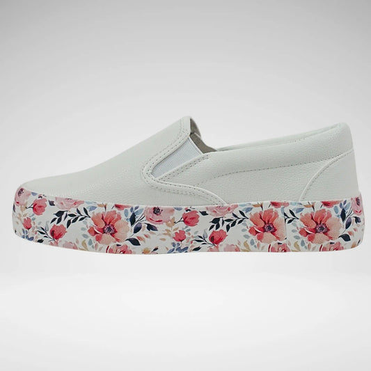 Kstar7 Emmi Slip-On Ladies Sneaker | White Floral