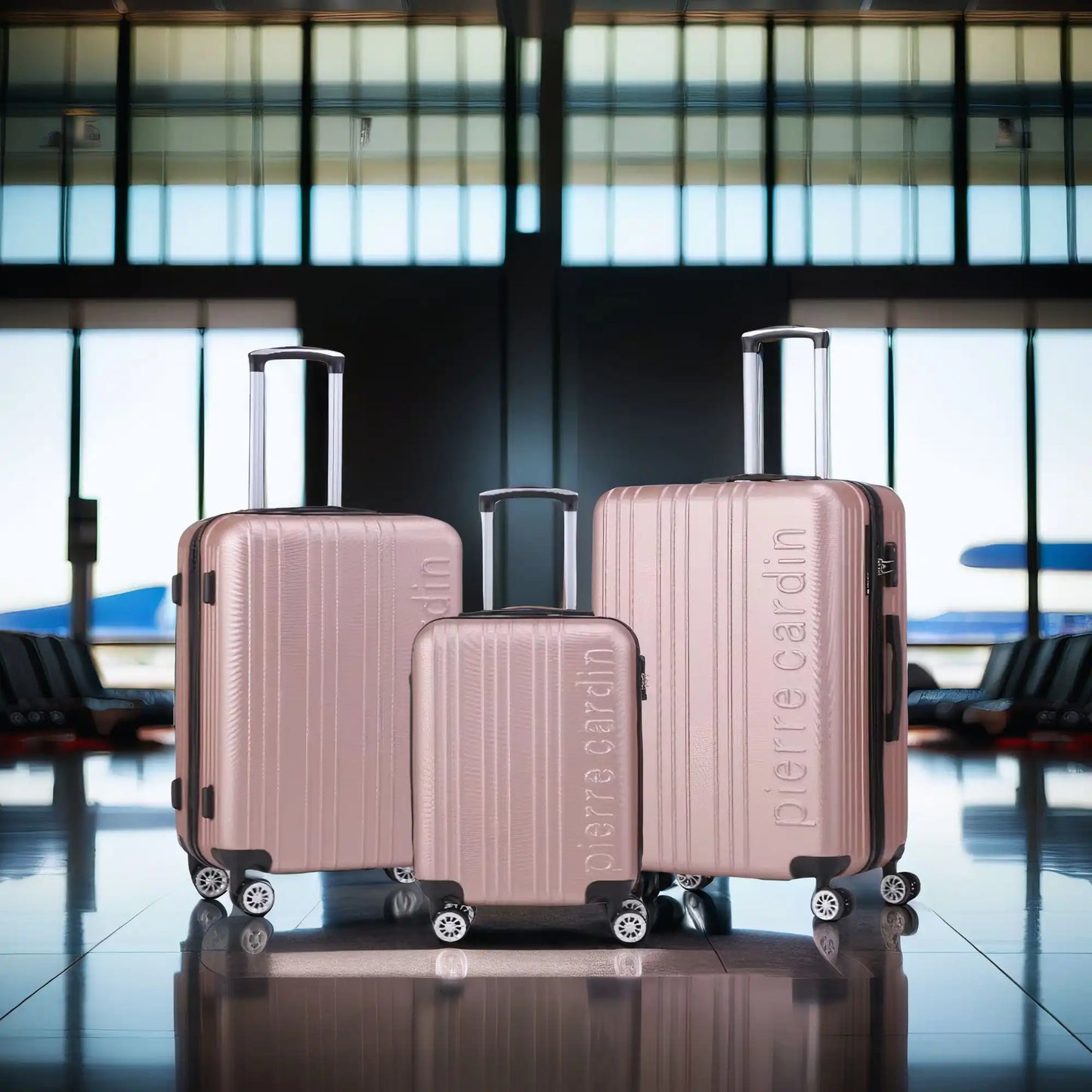 Pierre Cardin Belmont ABS Suitcase Set |Size Small Pink