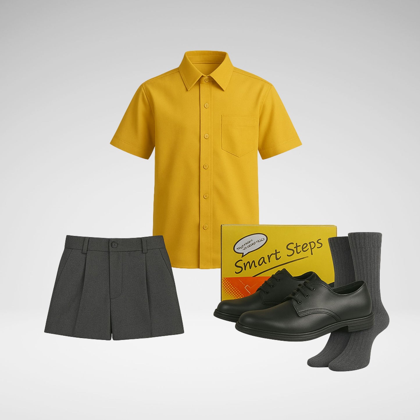 Rising Stars (Grades 5–7) Combo Shortsleeve – Essential Uniform Pack Gold 2 Pairs Socks Free