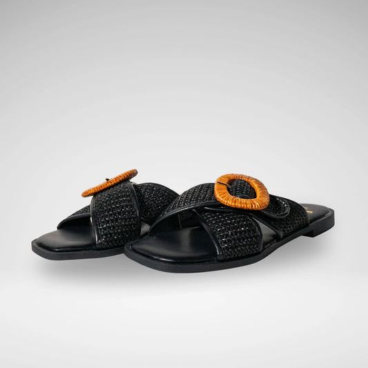 BUTTERFLY FEET LS5834 DOREY3 LADIES SANDALS - BLACK