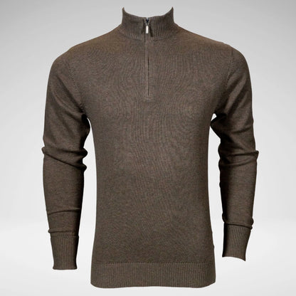 Carducci Bari Zip Quater Zip Jersey Chocolate