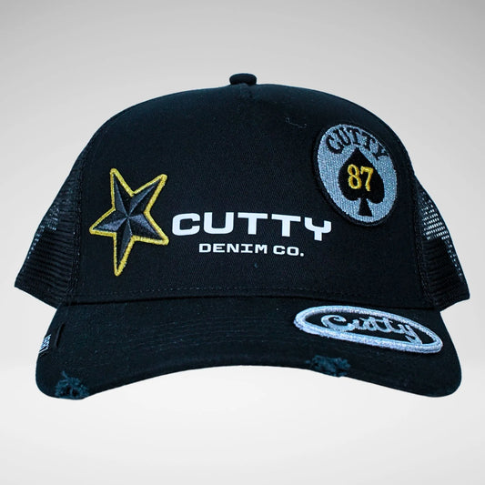 CUTTY CHAROLD PEAK CAP BLACK