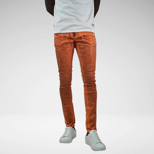 CUTTY PAXTON COATED DENIM JEANS|ORANGE