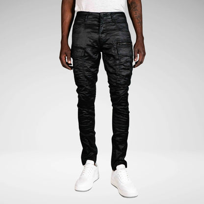 CUTTY MJ2282 Casset Coated Cargo Denim Jean