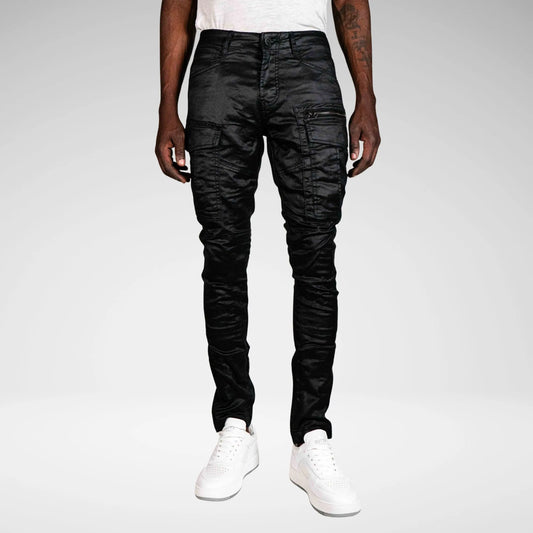 CUTTY MJ2282 Casset Coated Cargo Denim Jean