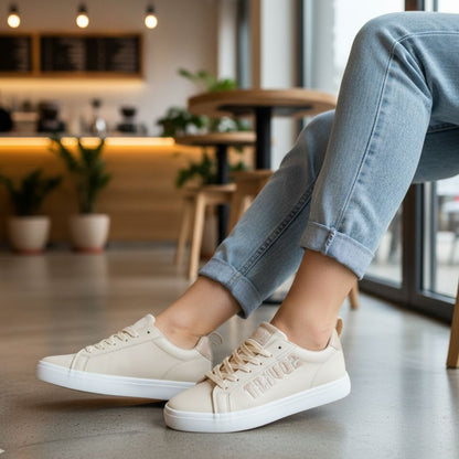 SOVIET - L HOLLYWOOD25 PU LACE UP SNEAKER - LC6004 - CREAM