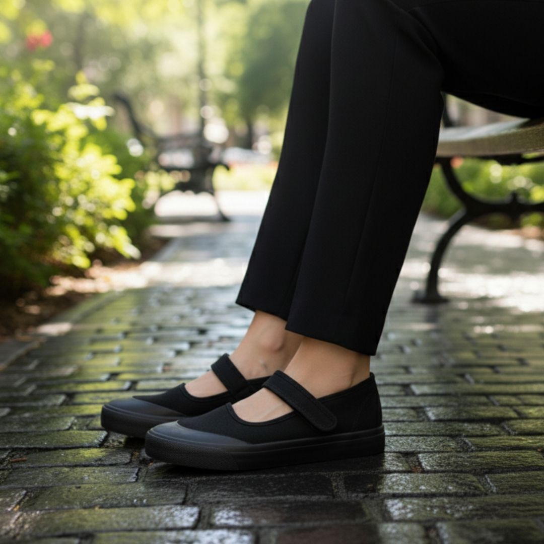 SOVIET - L MARY JANE CANVAS SLIPON - LC6011 - BLACK