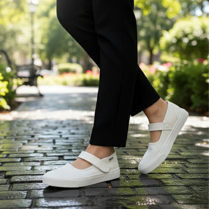 SOVIET - L MARY JANE CANVAS SLIPON - LC6011 - WHITE