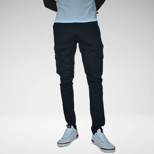 Gasoline Cotton Cargo Jeans | Black