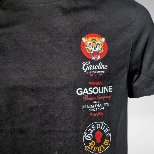GASOLINE MTS2840 TIGER BADGE T-SHIRT - BLACK