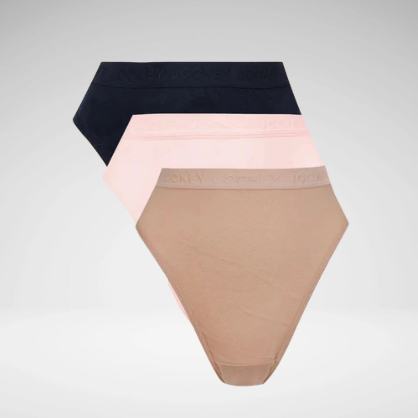 JOCKEY - TONAL WAIST BIKINI - BLK WHT DK