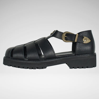 Jonathan D Sammy Fisherman Buckle Sandal | Black