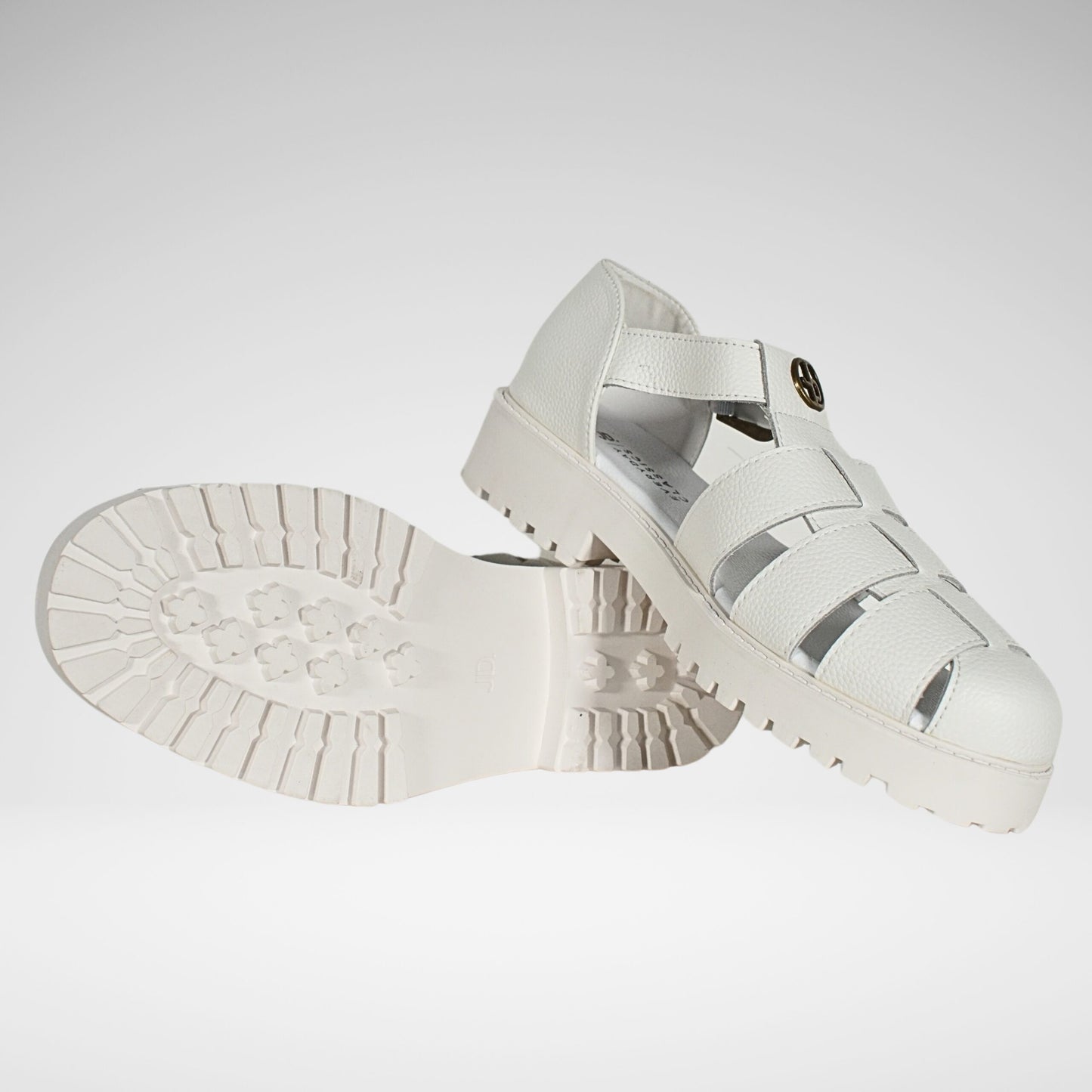 Jonathan D Sammy Fisherman Buckle Sandal | White