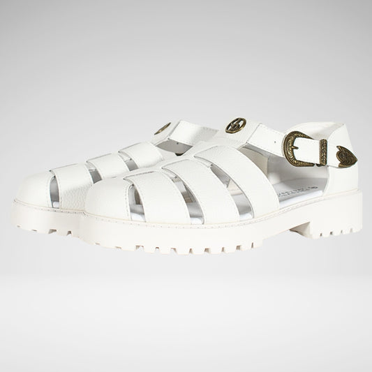 Jonathan D Sammy Fisherman Buckle Sandal | White