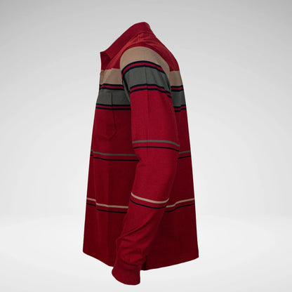 KG MTS2806 STRIPED LS GOLFER RED