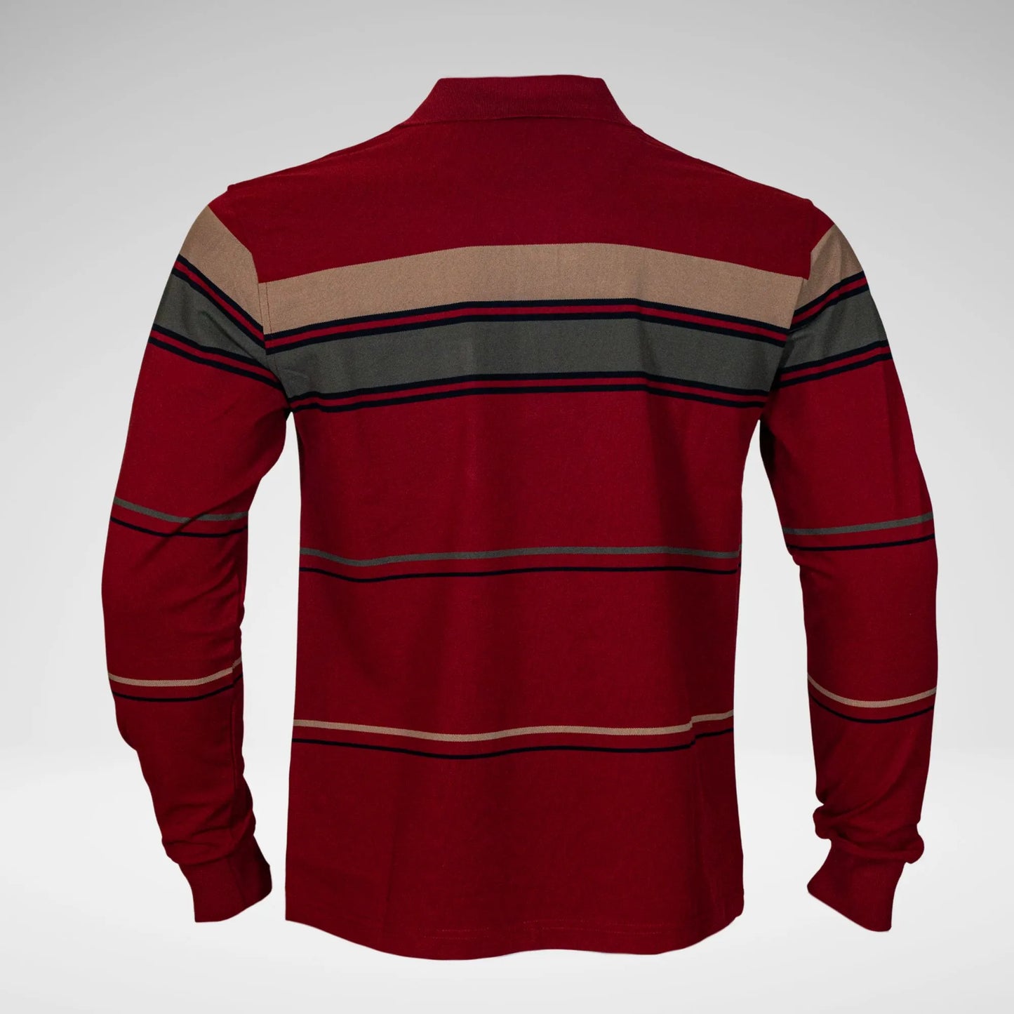 KG MTS2806 STRIPED LS GOLFER RED