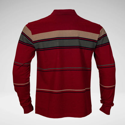 KG MTS2806 STRIPED LS GOLFER RED