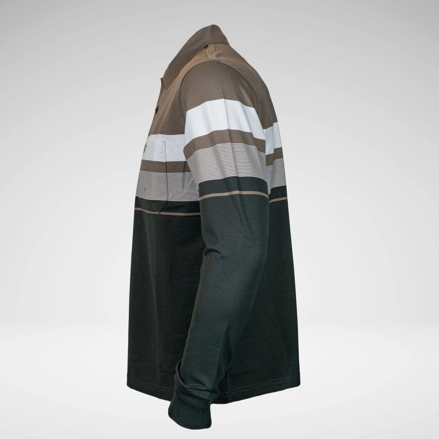 KG MTS2807 STRIPED LS GOLFER GREEN