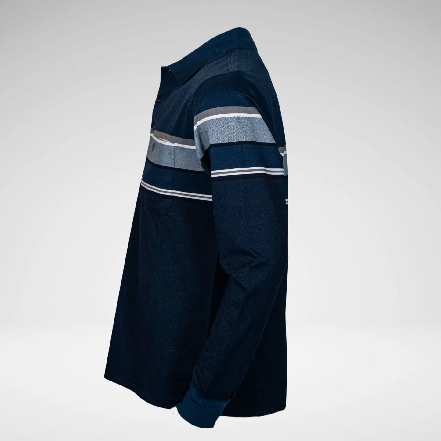 KG MTS2808 STRIPED LS GOLFER NAVY
