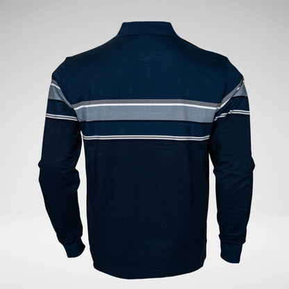 KG MTS2808 STRIPED LS GOLFER NAVY
