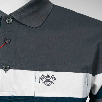 KG MTS2809 STRIPED LS GOLFER CHARCOAL