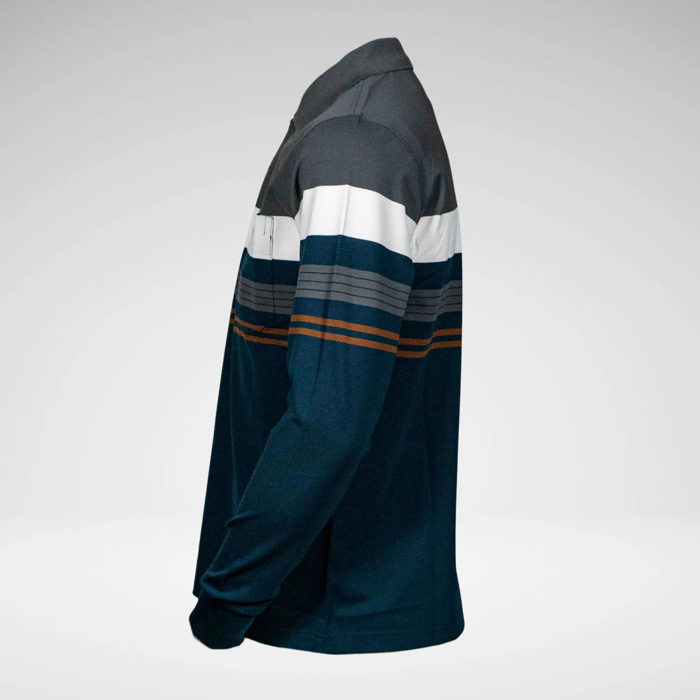 KG MTS2809 STRIPED LS GOLFER CHARCOAL